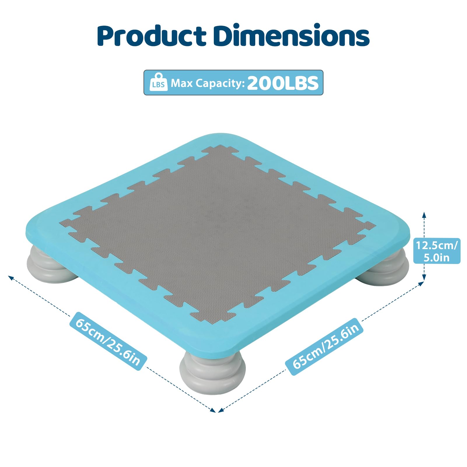 Mini trampolín para niños, rebote interior, trampolín sensorial antideslizante, tabla de rebote para entrenamiento de integración sensorial, juego activo compacto en interiores y exteriores, capacidad