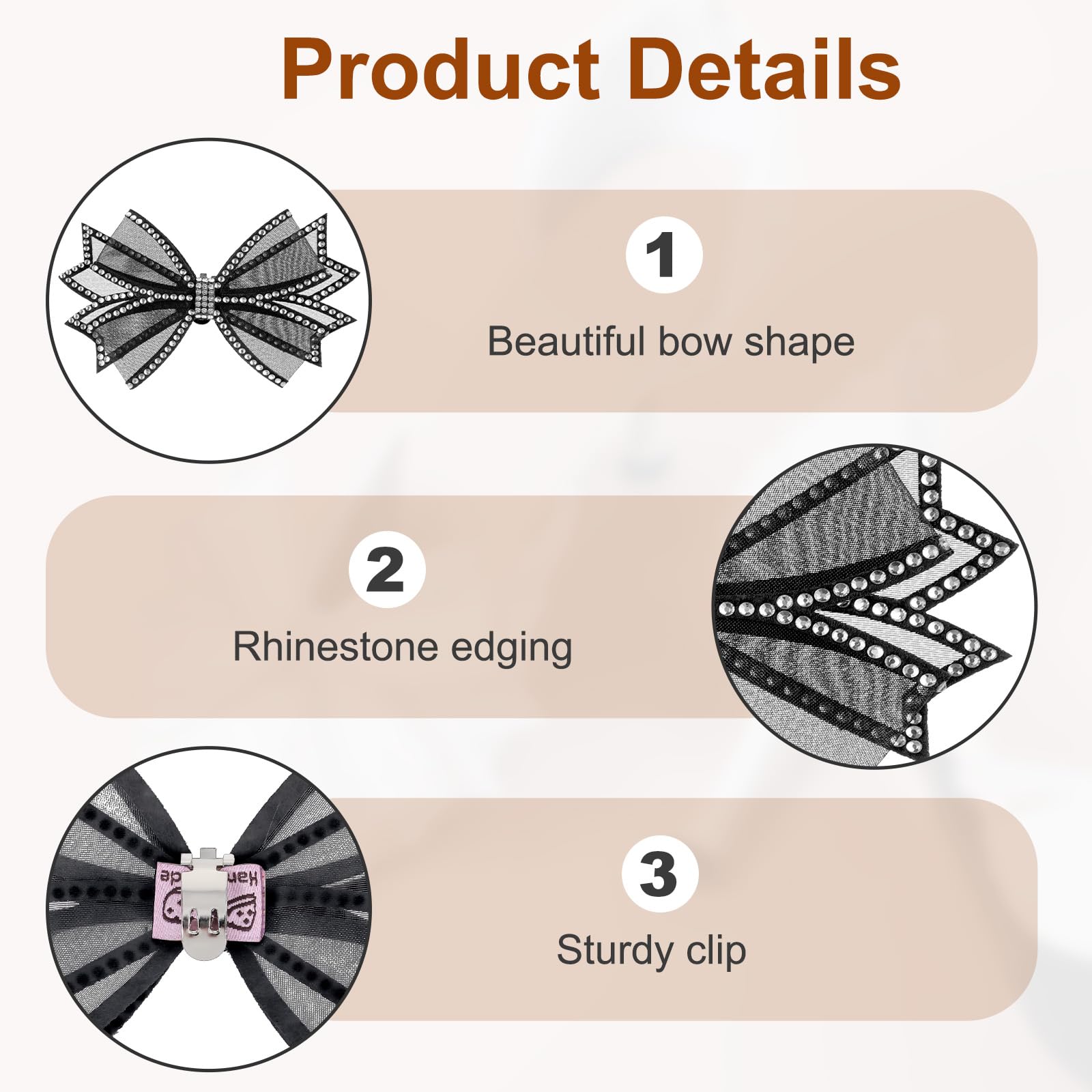 2 Pcs Shoe Clips, Elegant Rhinestone Bow Shoe Jewelry, Detachable Mesh Rhinestone Bow High Heel Shoes Clips for Women Girls Wedding Party Shoes Buckle Bag Clothing Hair Accessories - 4