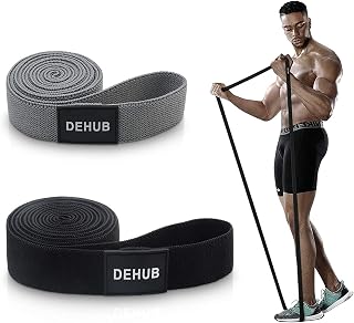 Bandas Elasticas Musculacion,Set de 2Gomas Elasticas Musculacion Antideslizantes de Tela Cintas elasticas musculacion de Resistencia para Yoga Pilates Glúteos Piernas