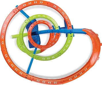 Hot Wheels Toy Car Track Set Spiral Speed Crash, Powered by Motorized Booster 29-in Tall Track with 1:64 Scale Toy Car