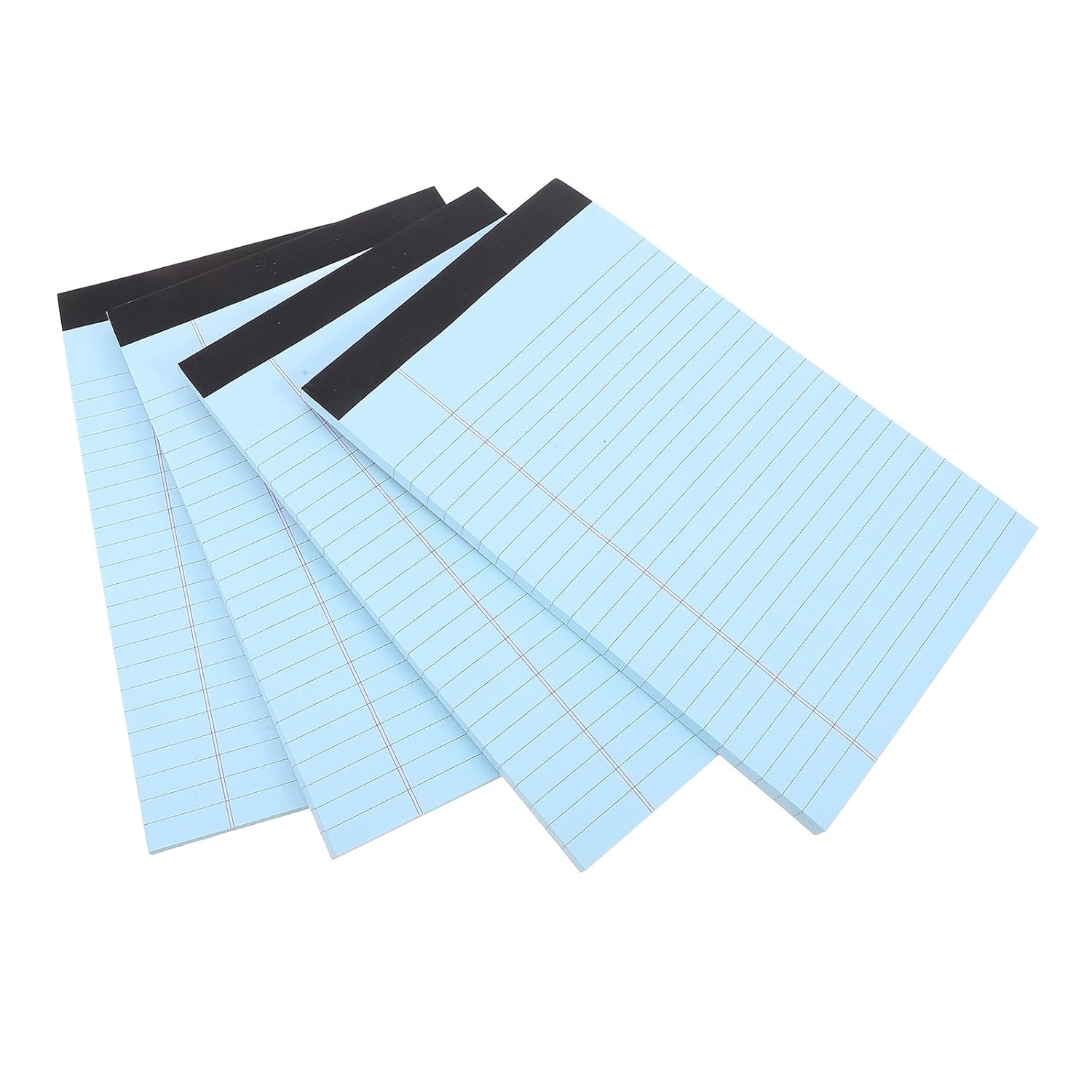 Healeved 4 Pcs A5 Blue Lined Legal Notepad Tearable Memo Pads Wide Ruled Paper Notebooks for Work Office School Portable Pocket Writing Pads