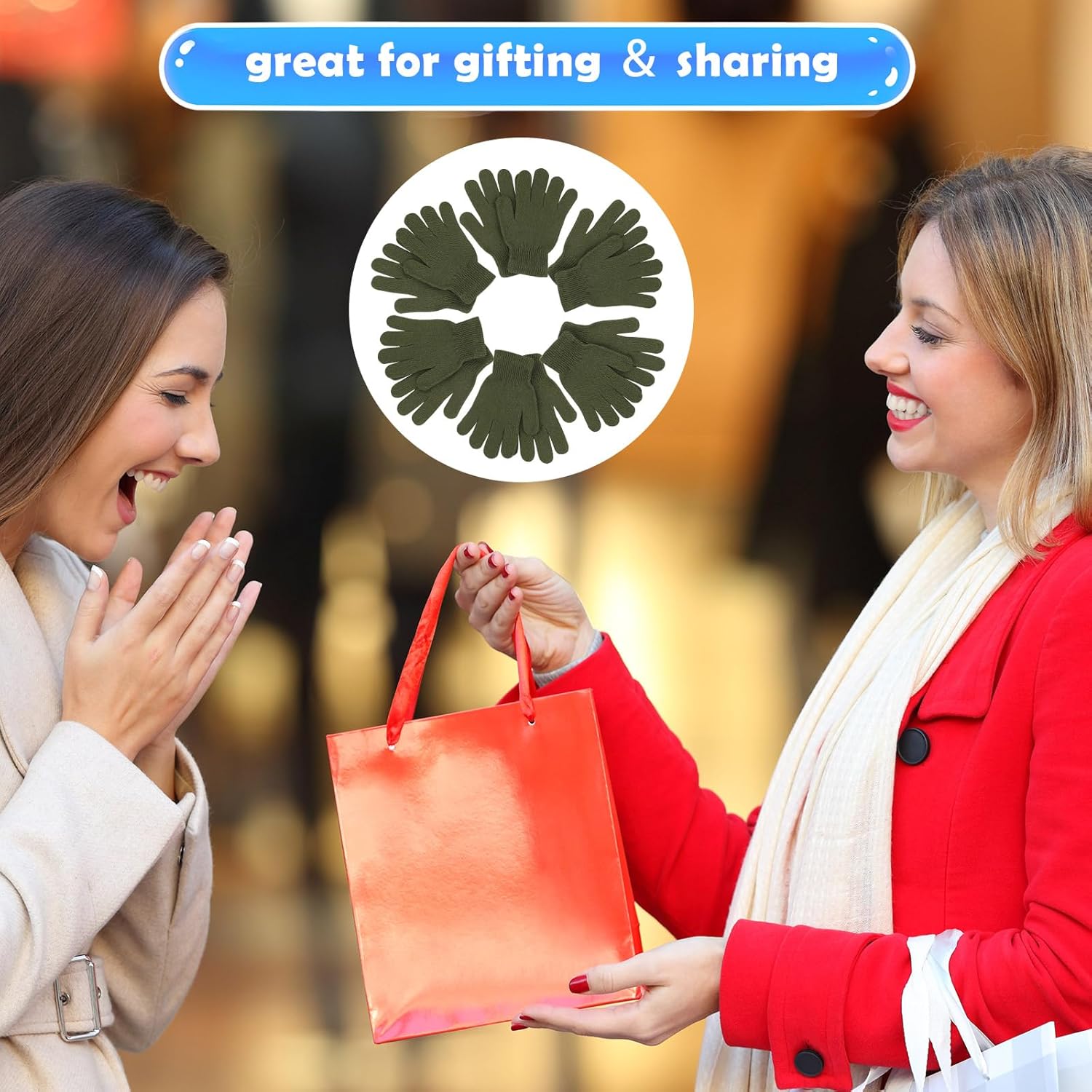 Handepo 100 Pair Winter Gloves Bulk Warm Knitted Stretchy Gloves Bulk for Men Women Homeless Charity Donation - Image 6