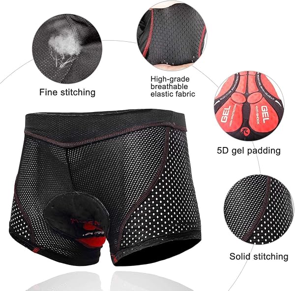 X-TIGER Montagne Cyclisme Shorts Velo avec Sweat Absorbent Volatility Fast Drying Padded 5D Gel pour Homme Femme - 4