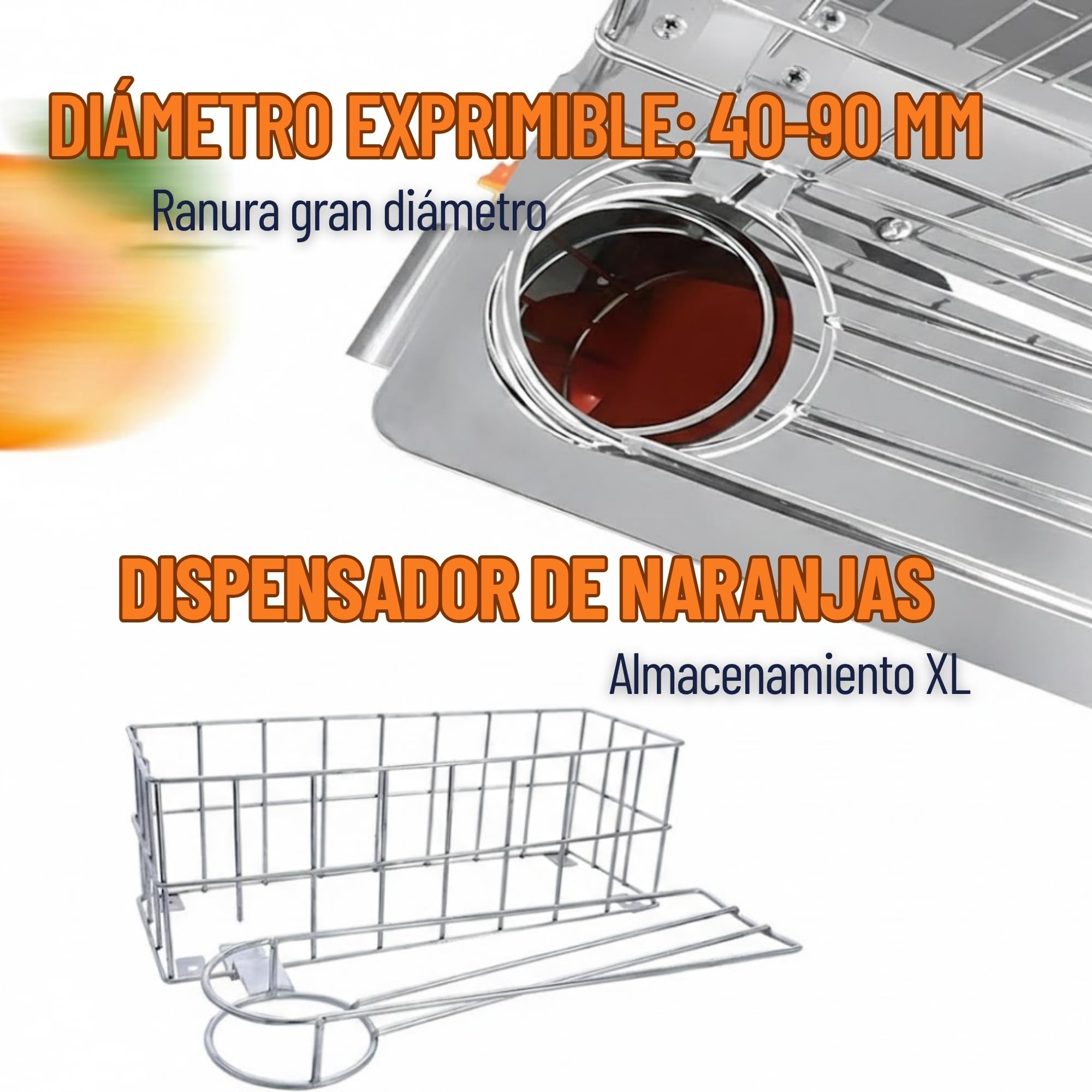 Exprimidor de Naranjas Automático Profesional 20 Naranjas/Min – Exprimidor Eléctrico Industrial en Acero Inoxidable, 200 W, Uso Hostelería