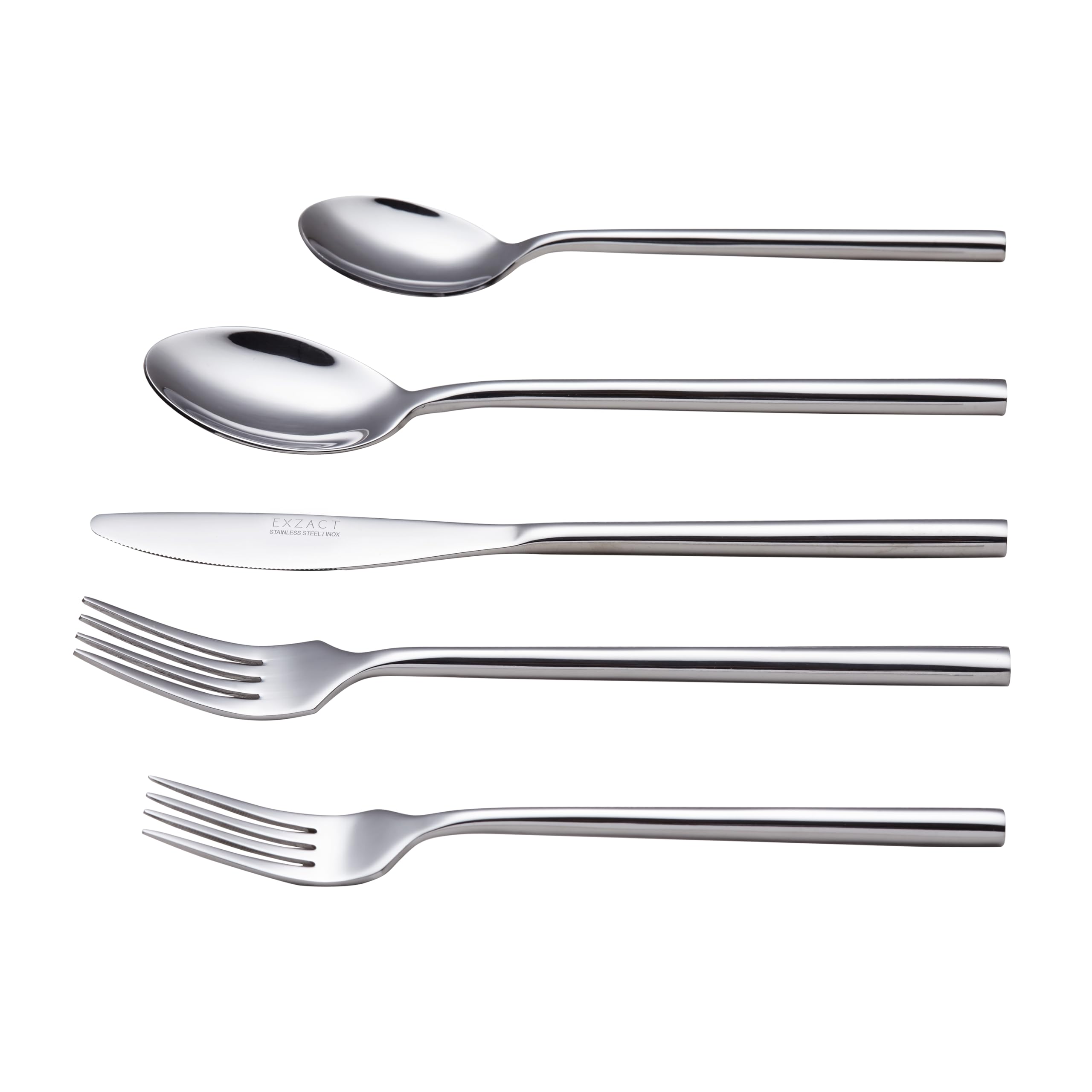 Exzact Cutlery Set Forged Stainless Steel 20pcs. Dish Washer Safe, Serve for 4, Silver - Image 3