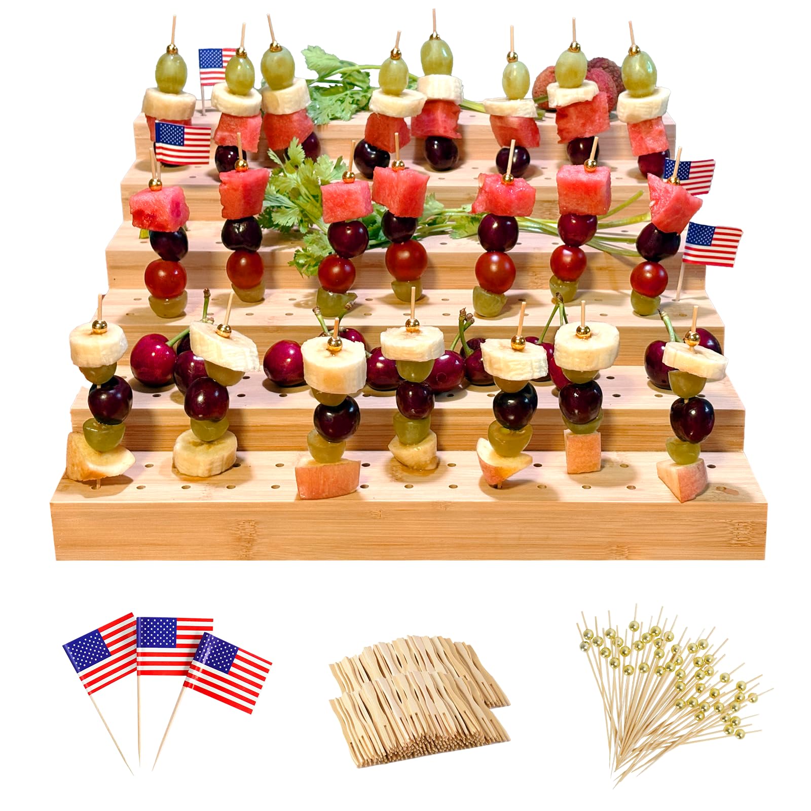 Amazon.com | Skewer Holder: Bamboo Six Tier Food Stand with 180