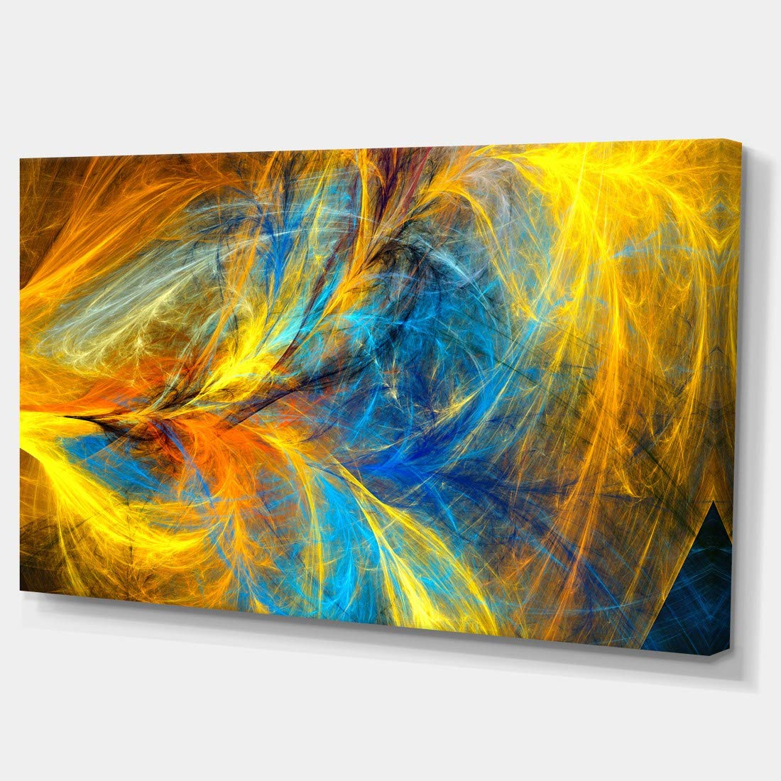 Designart PT11959-40-20 Gold & Psychedelic Pattern Abstract Art On