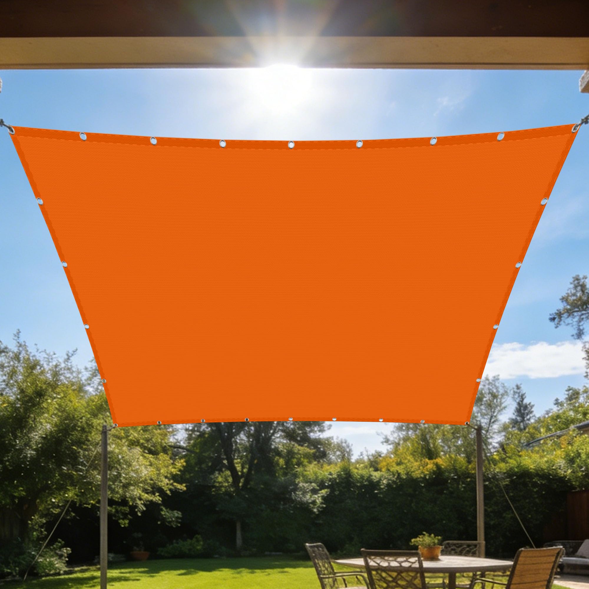 Toile d'ombrage pour terrasse et jardin : votre salon d'été étanche orange