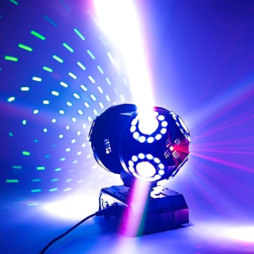 Miniatura 8 de Double Head Moving DJ Lights Rotating RGB Star Light Party Light Beam Stage Strobe Lights 120W LED Infinity Rotation DMX512 with Sound Activated