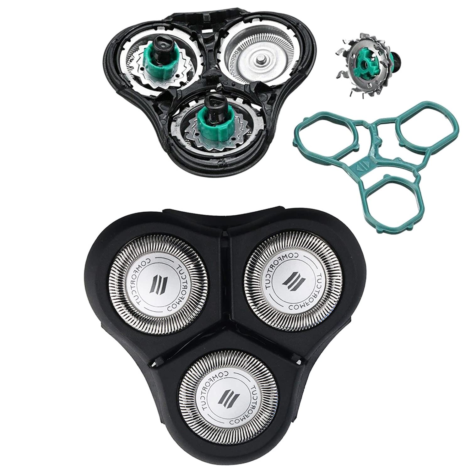 RQ11 Replacement Head Compatible with norelco Rq11 Shaver 2D 1100 Series, RQ11 Electric Razor Replacement Blades Heads New Upgraded Shaving Unit Head for Razor 1150x, 1160x, 1170x,1180x Series