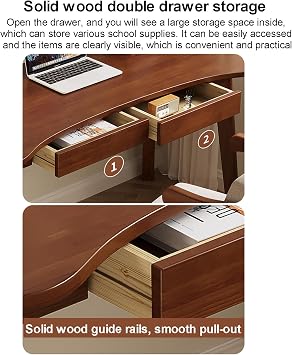 Simple Writing Desk with Drawers for Home Office,Study Pc Table Solid Wood Computer Desk,Work Table Workstation for Small Spaces,Easy Assemble(100x60x75cm(39x24x30inch), White)