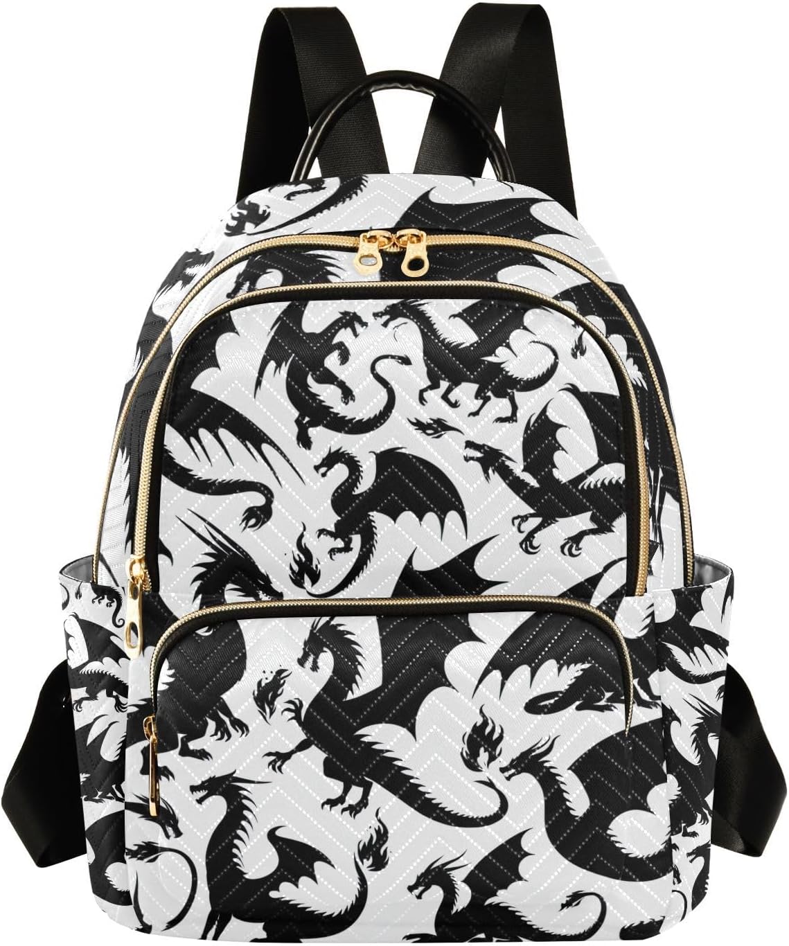 Mini Backpack for Women Silhouette Dragon Mini Backpack Purse Lightweight Small Daypack, 8.5L
