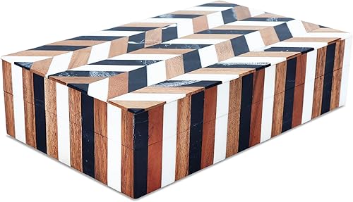 Miniatura 129 de Handicrafts Home Colección Marquet Array - Joyero decorativo hecho a mano para recuerdos, baratijas y decoración del hogar, caja para almacenamiento