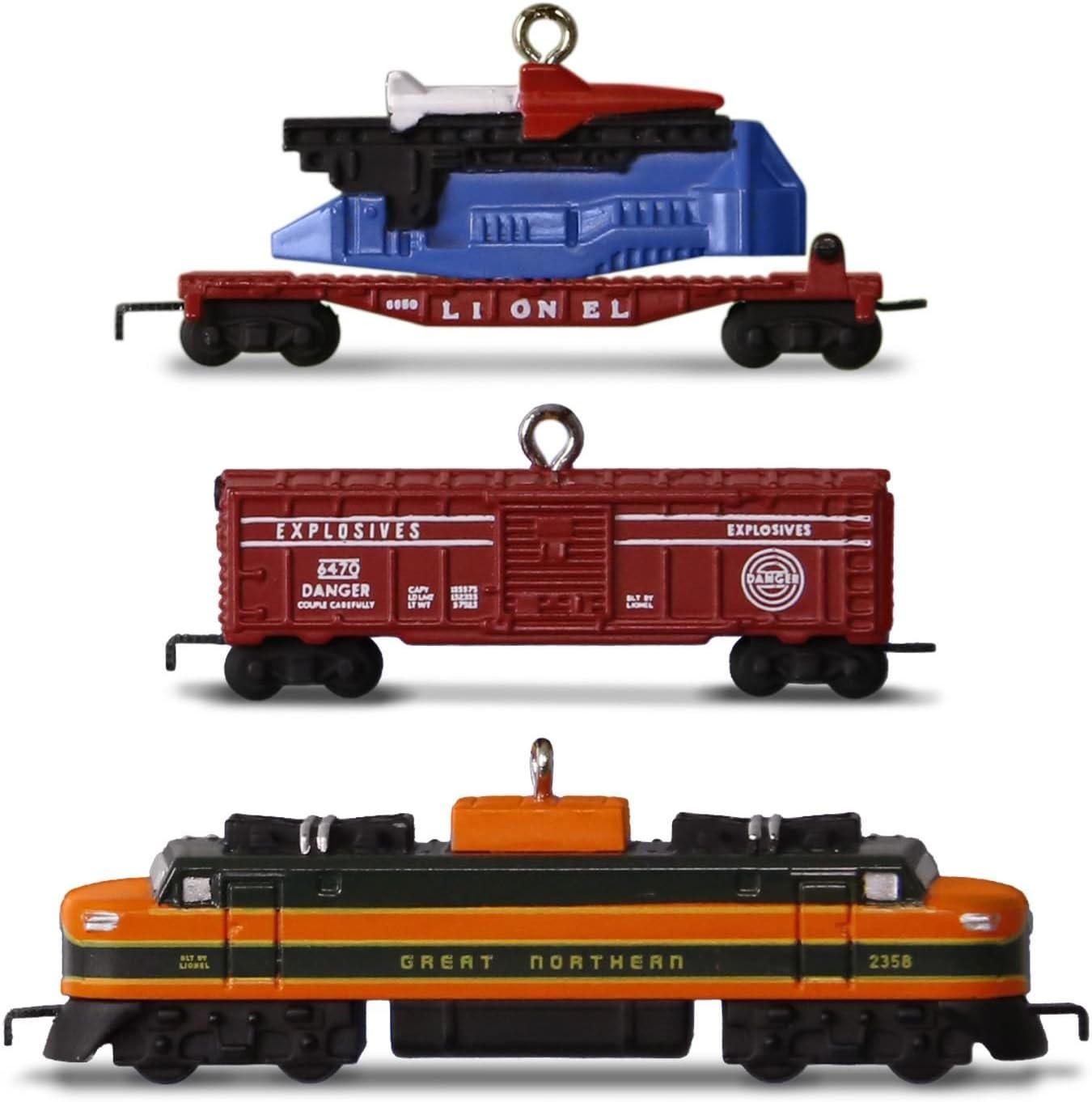 Keepsake Christmas Miniature Ornament Lionel 2533W Great Northern Freight Set of 3 2016