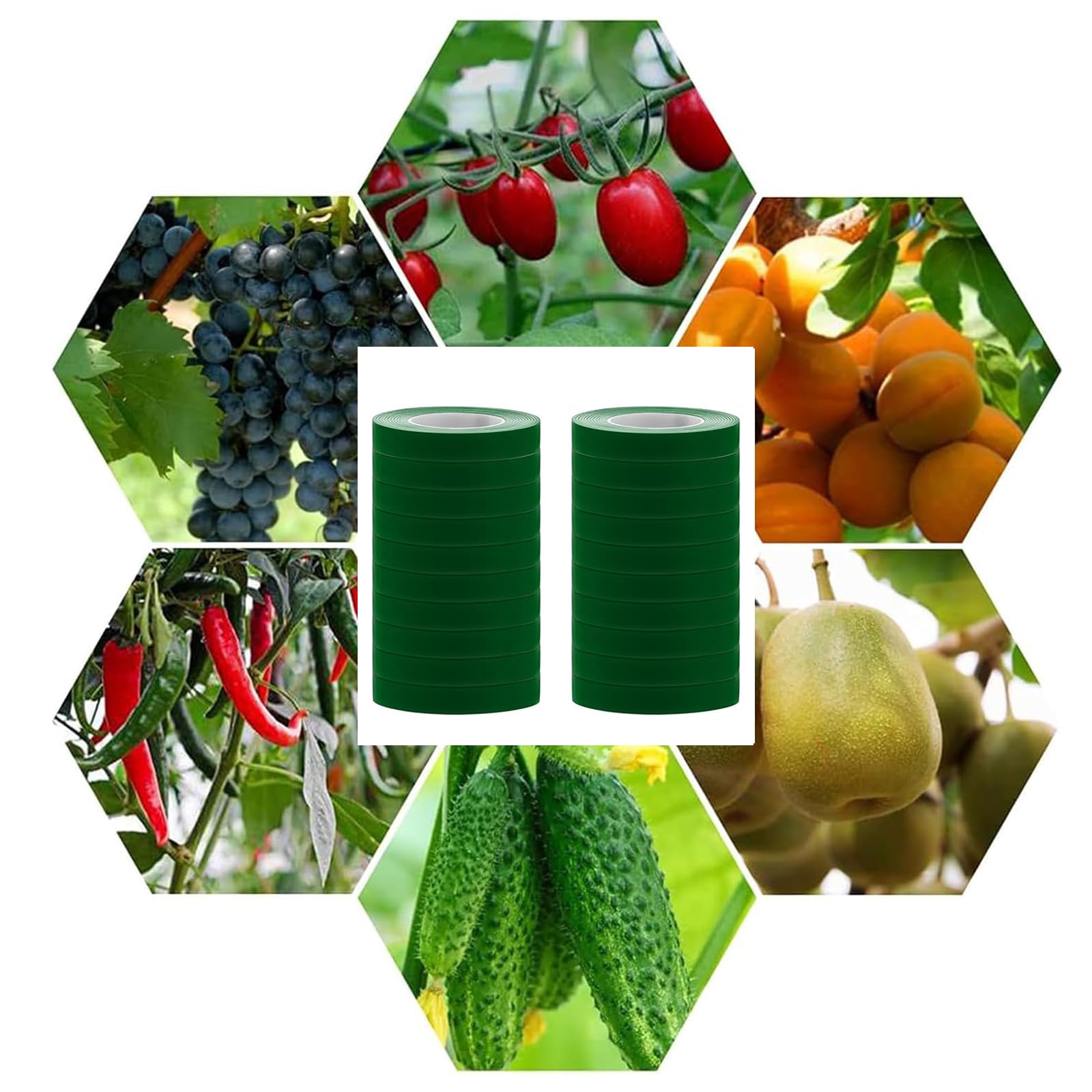 Cinta para encuadernación de plantas, herramienta con 20 rollos de cinta adhesiva, 1 caja de grapas, cintas para atar plantas, embalaje de jardín, poda de verduras y máquina de encadenamiento