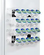 K Cup Holder for Fridge, Magnetic Coffee Pod Organizer Holds 24 K Cups, Detachable Acrylic K Cup Organizer with Strong Magnets, Space-Saving Coffee Pod Holder for Kitchen