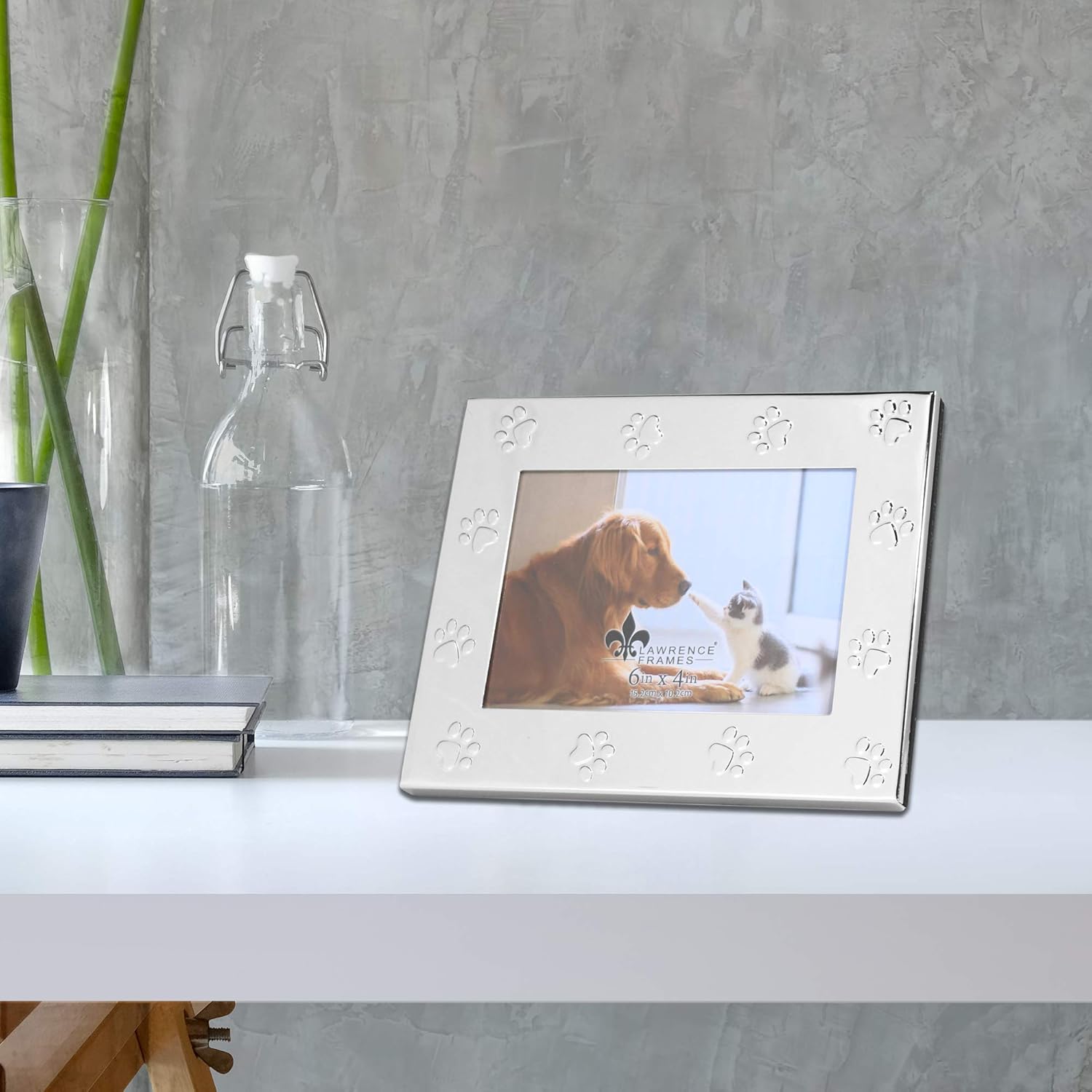 Lawrence Frames - 567064 Classic Bead Picture Frame, 6x4, Silver