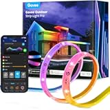 Outdoor LED Strip Lights RGBIC with Warm and Cold White, 32.8ft 2.4G WiFi Smart Outdoor Lights, IP65 Waterproof, Work with Alexa and Google Assistant, App Control, for Porch, Patio, Eave, Party