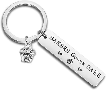 ENSIANTH Baker Gift Bakers Gonna Bake Keychain Cupcake Charm Jewelry Baking Theme Keychain Pastry Chef Gift