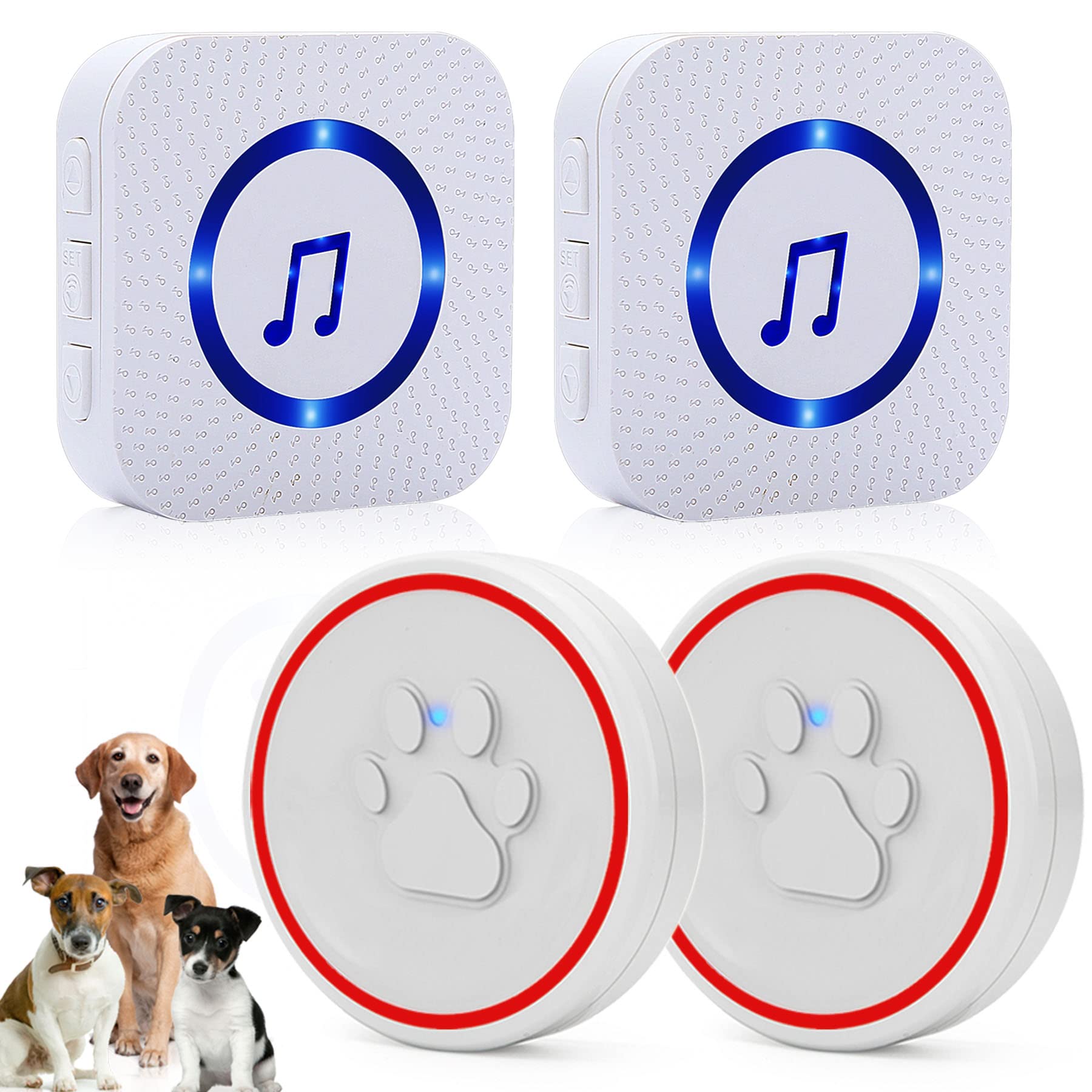 ChunHee Smart Dog Door Bell Wireless Puppy DoorBell for Potty Training, Dog Bells to Go Outside,Bells for Dogs to Ring to go Potty [New 2024]