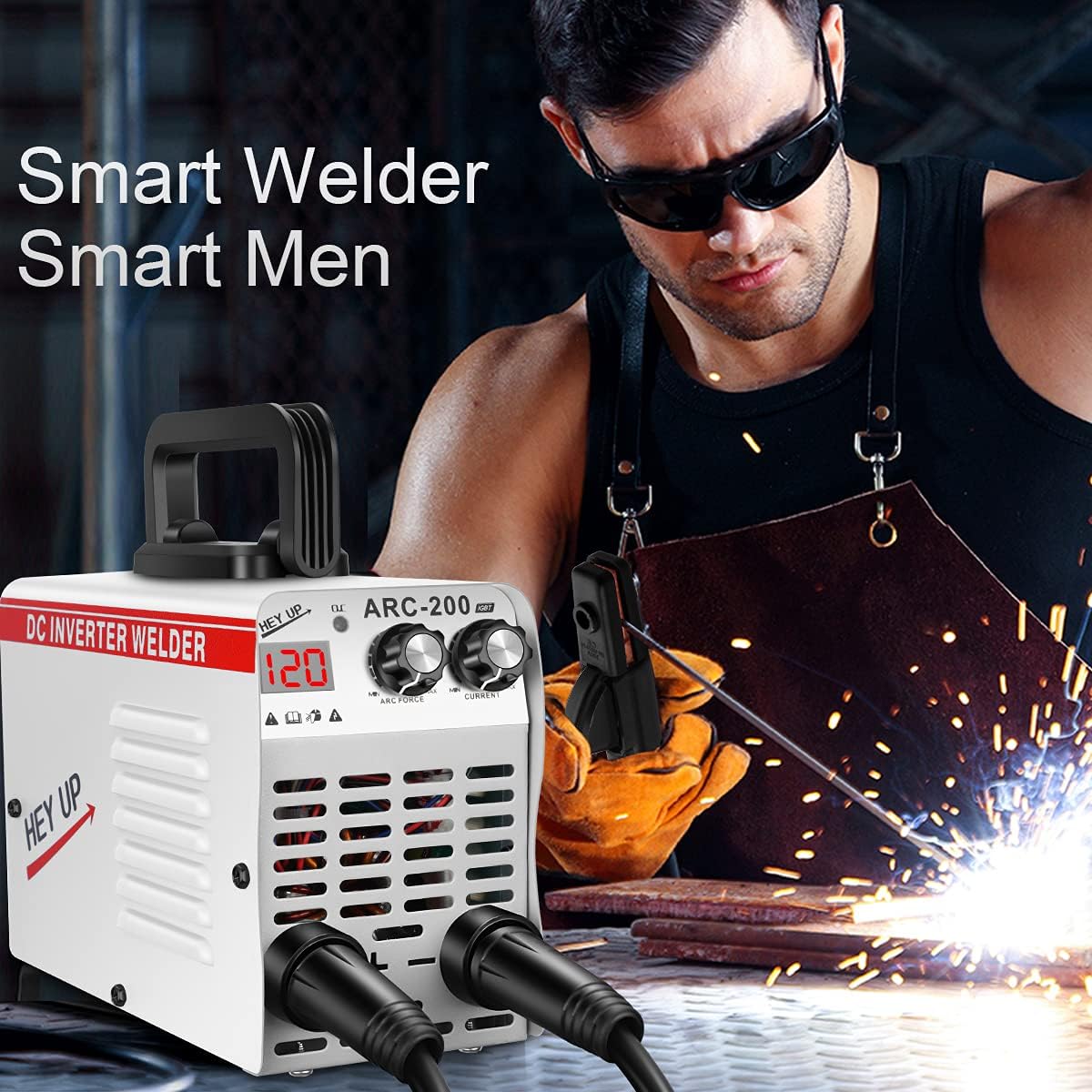 Welder Arc Welder 110V 220V Dual Voltage 120Amp MMA Stick Welding Machine IGBT Inverter Portable Lightweight DC Welder LCD Display for Beginner with Electrode Holder Clamps Welder - - 