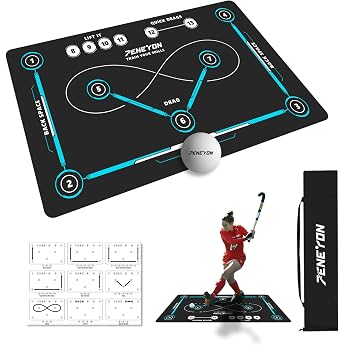 59 * 35.4IN Hockey Training Mat Indoor/Outdoor Field Hockey Equipment for All AgesAnti-Slip and Quiet SurfaceThe for Hockey Training Enthusiasts