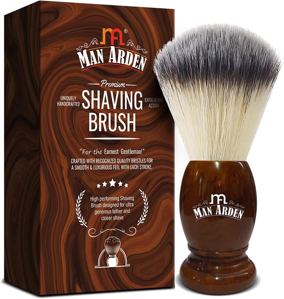 Vintage Finish Premium Shaving Brush With Ultra Soft & Absorbent Bristles & Long Handle | Cruelty Free | For A Smooth Shave