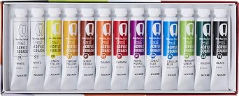 Knicker Color Fan Acrylic Gouache, 12 Colors, Set of 13 White 2 FAN13