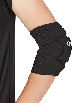 D&M D-738 Volleyball Elbow Supporter, Split Pad, 0.4 inches 10 mm, Thin Type, For Adults, 1 piece, Black, Free Size, Separate Sides, Elbow Pad, Defense, Shock, Breathable, Stretchy, Sweat Absorbent