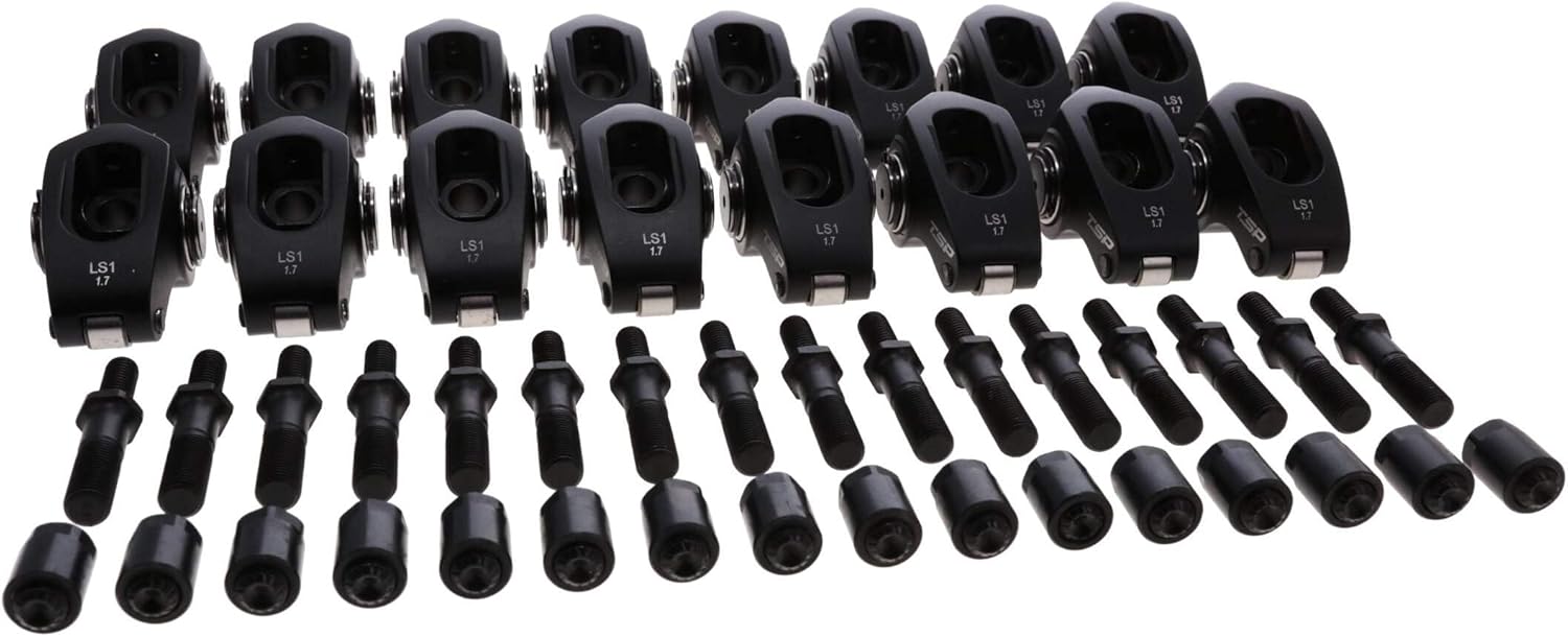 Top Street Performance Aluminum Roller Rocker Arms 1.7 Ratio Needle Bearing Tip for GM Chevy LS1 LS2 LS6