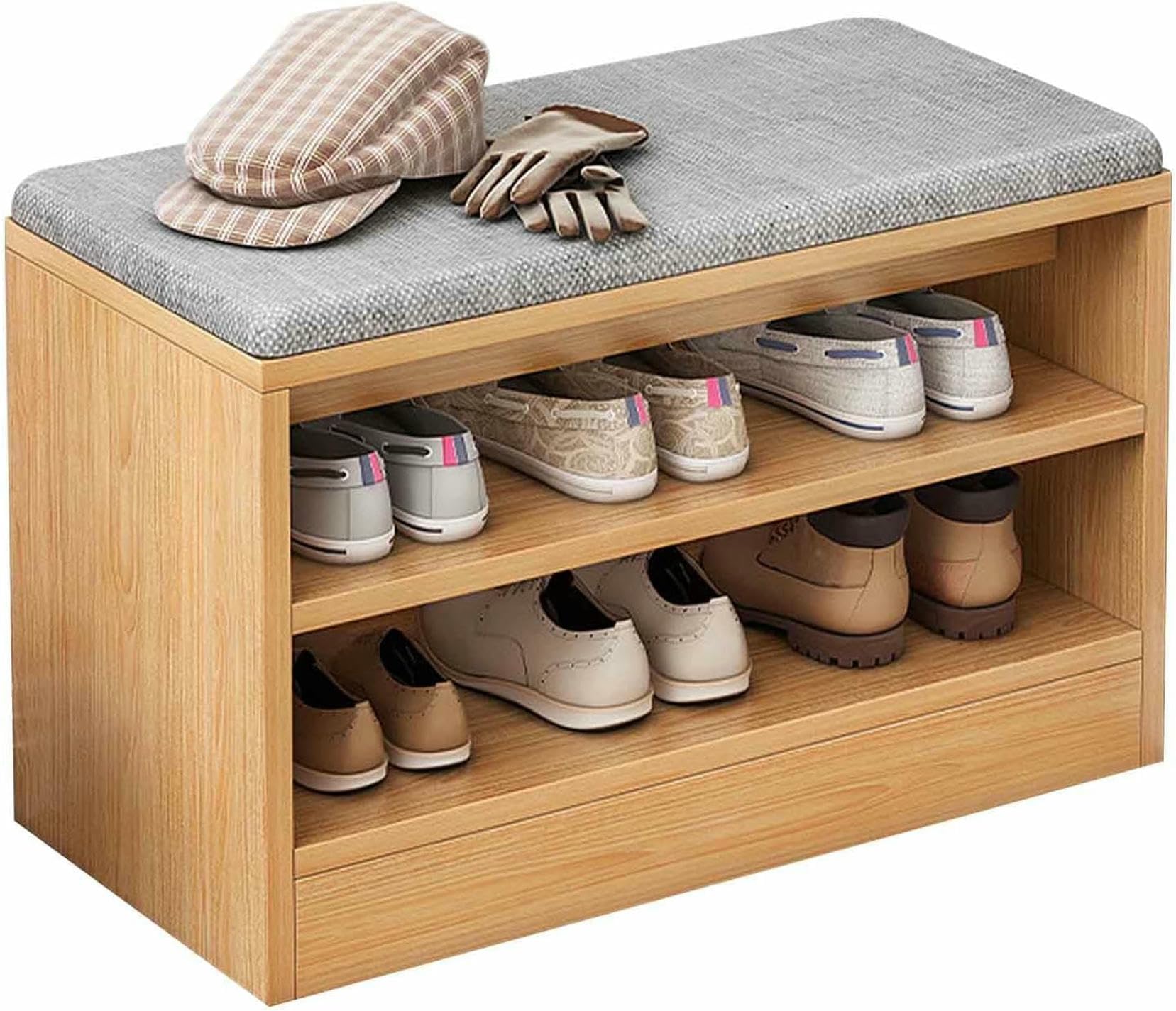 Banc de rangement à chaussures compact 42cm ou 60cm en meuble fin