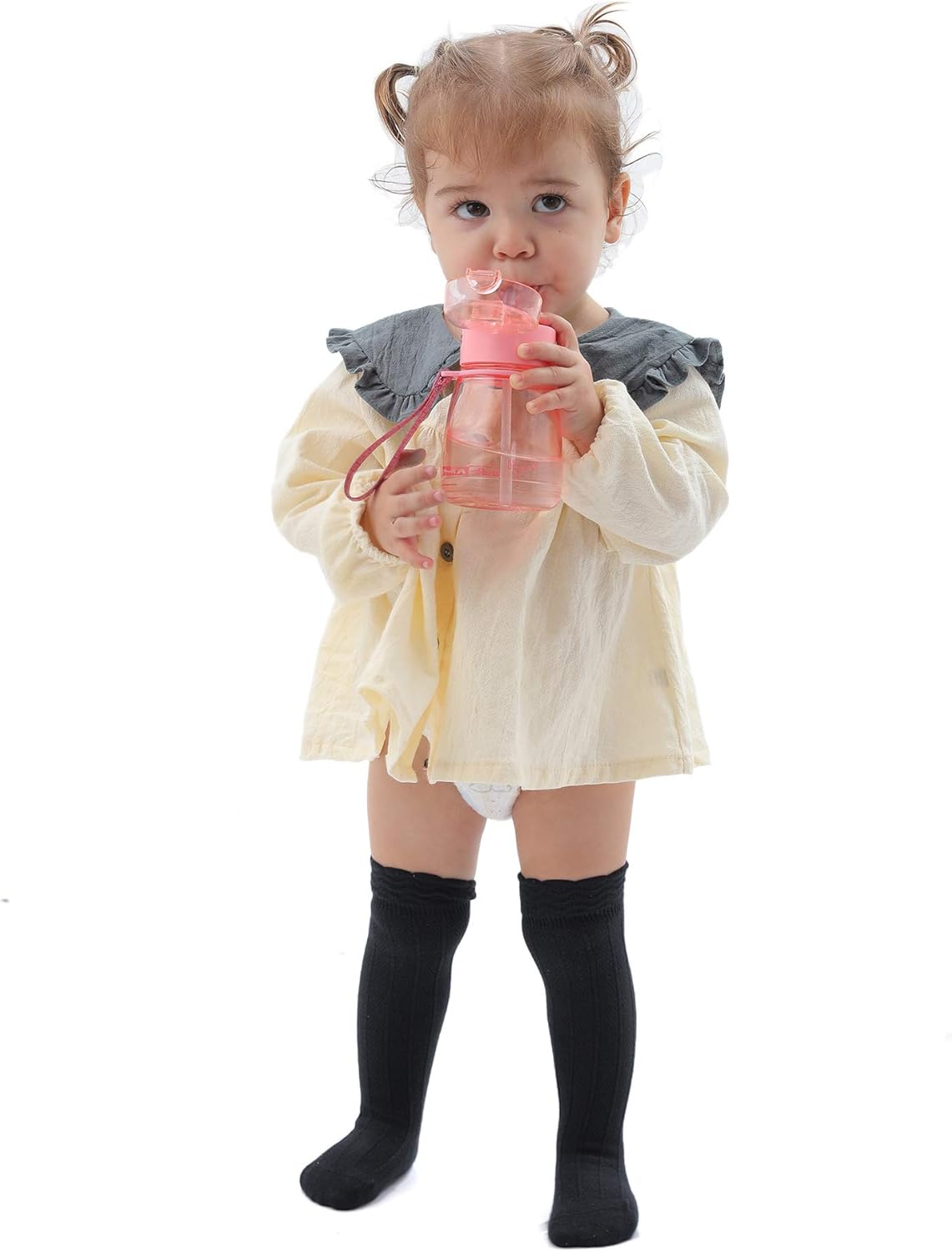 EPEIUS Baby Knee High Socks - Baby Girls Seamless Tube Ruffled Stockings Cotton Long Socks Over the Knee Sox 0-6 Years - Image 5