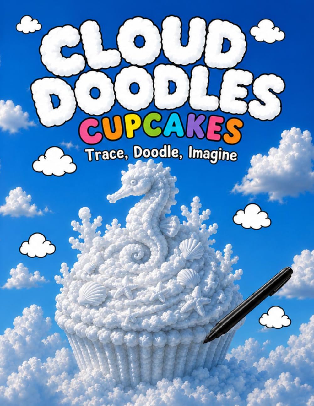 Cloud Doodles - Cupcakes: Trace, Doodle, Imagine