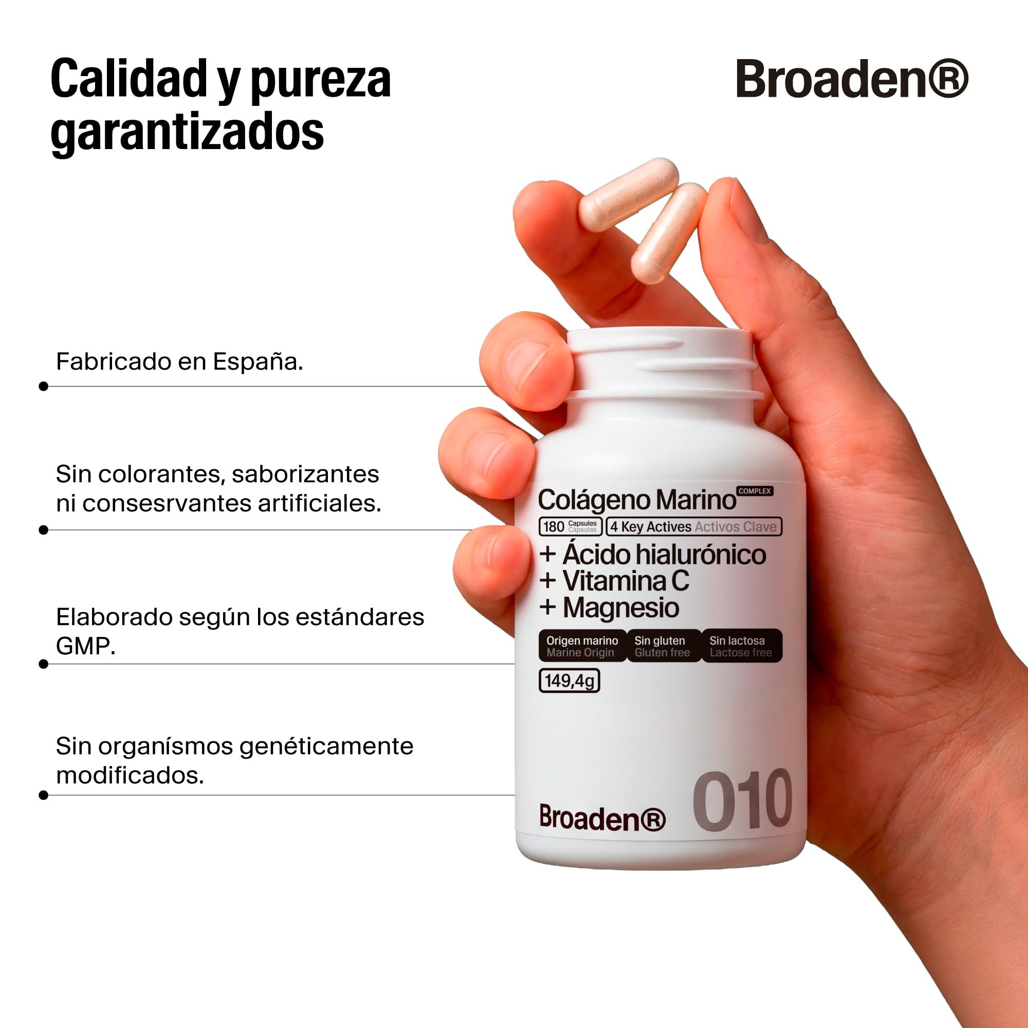 180 Cápsulas Colágeno Marino Hidrolizado COMPLEX con Ácido Hialurónico + Vitamina C + Magnesio (180 Cápsulas) - 4