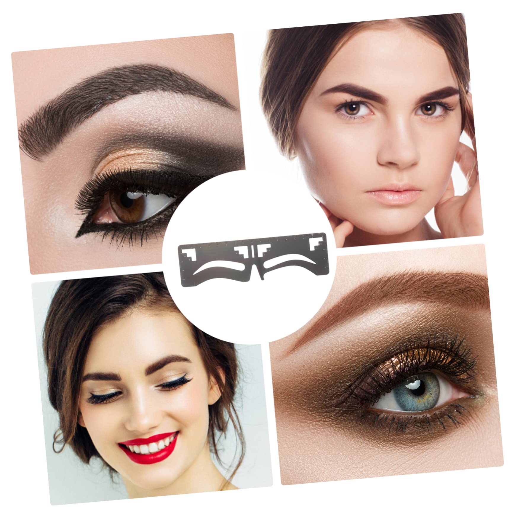 POPETPOP 8pezzi Ruler Per Sopracciglia Acciaio Inossidabile Guida Per Tracciare Sopracciglia Strumento Di Makeup Per Donne e Ragazze Design Facile e Pratico