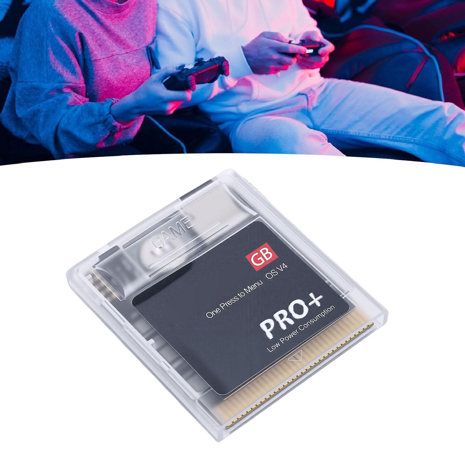 Generic Cartuccia di Gioco Cartuccia di Gioco a Risparmio Energetico 64Mbit 1000 in 1 per Fan di Gameboy Materiale ABS (Bianco Trasparente)