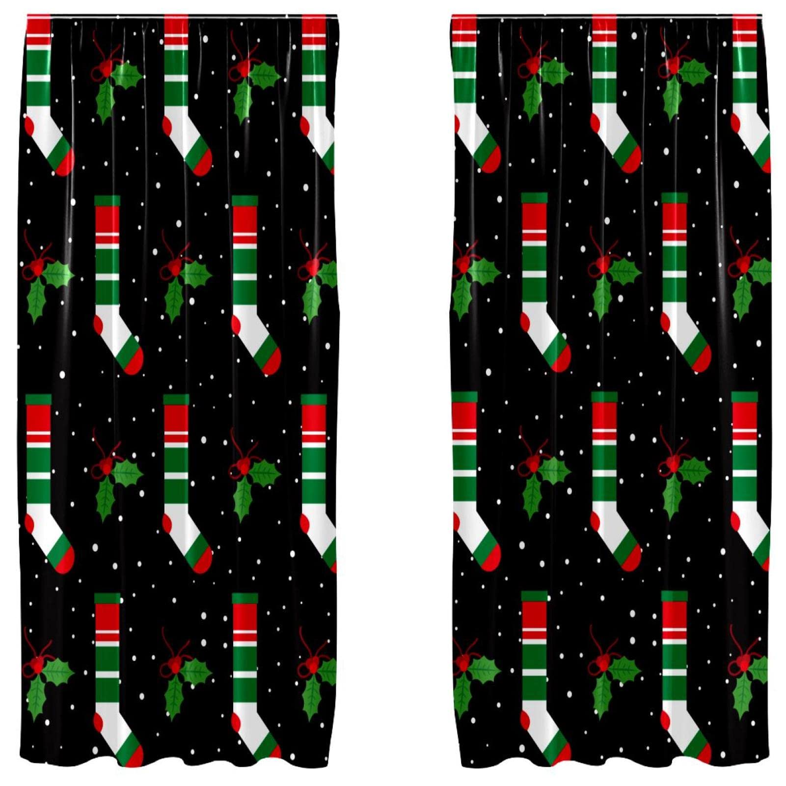 Rideaux Noël hiver noir légers pour sublimer l'ambiance du salon en fêtes