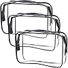 Clear Toiletry Bag Quart Size Bag Travel Makeup Cosmetic Bag PVC Toiletries Cosmetic Pouch for Women Men 3PCS (L+M+S)