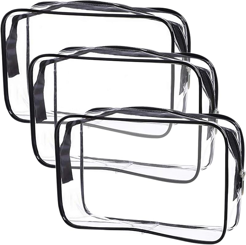 Cosywell Necessaire transparente de PVC com zíper para viagem, 3 unidades