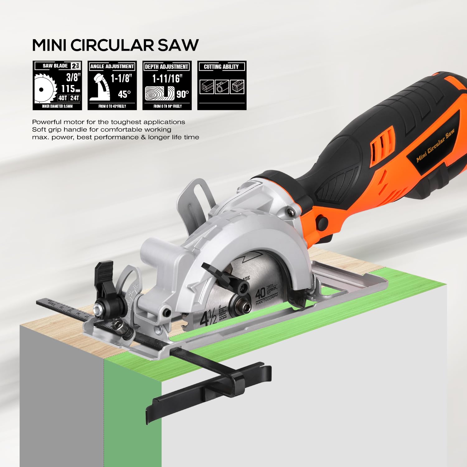 Extbtfor 5.8A Circular Saw - Powerful & Portable -5
