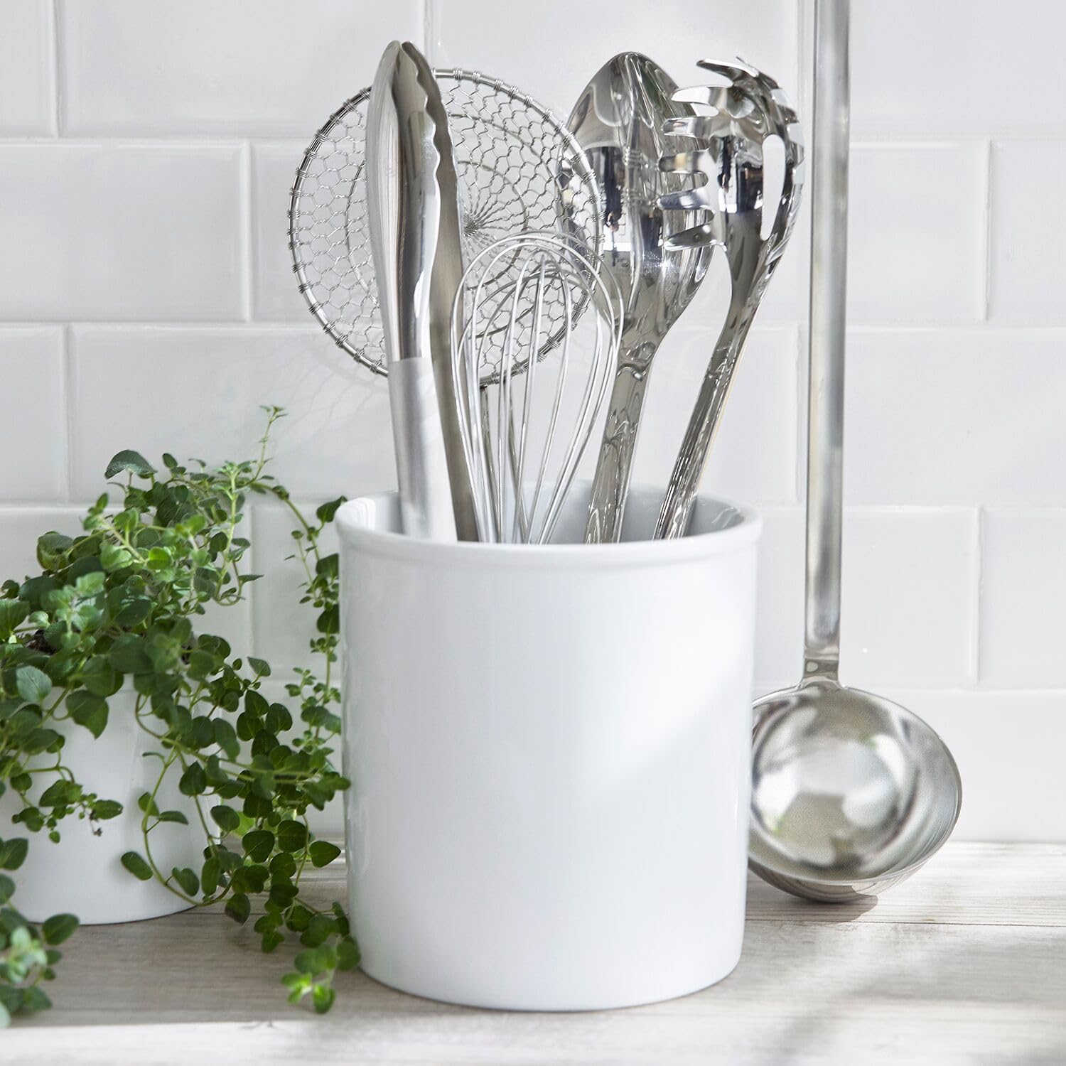 Sur La Table Porcelain Utensil Crock, White