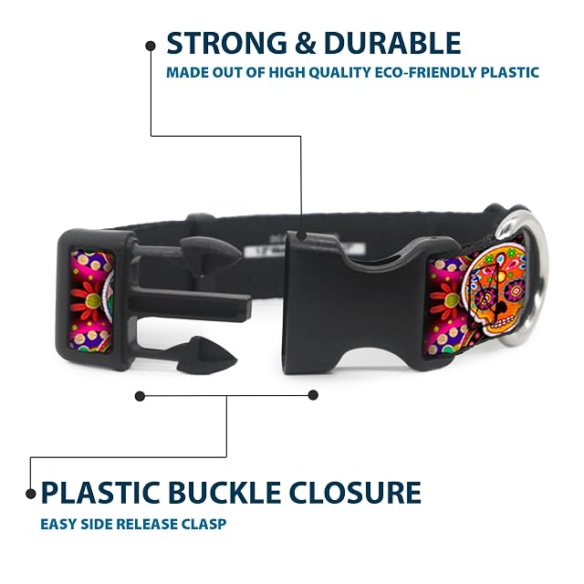 Foto 3 de 8 de Buckle Down Seis azúcar Calaveras Multi Color plástico Clip Collar