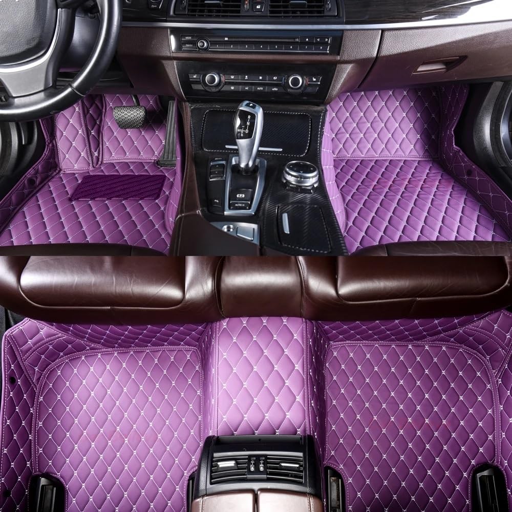 Fußmatten Für Mazda CX-3 DK 2015-heute Matten Wasserdicht Auto Innen Tragen Benutzerdefinierte Fuß Pads Boden teppichAuto(Light Purple)