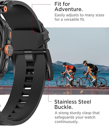 Vista 5 de Miimall Rugged Band for Samsung Galaxy Watch Ultra 47mm 20252024, Rubber Sport Strap for Galaxy Watch Ultra, Lightweight Breathable One Click Quick