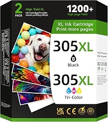 305XL Black & Colour Cartridges (2-Pack) - Replacement fo…