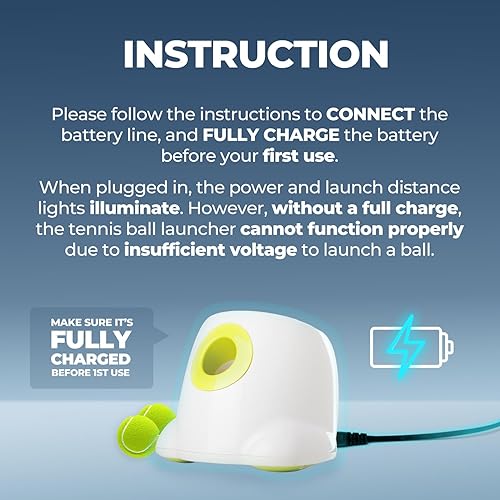 Miniatura 8 de ALL FOR PAWS Lanzador automático de bolas para perros, juguetes interactivos para perros, incluye 6 pelotas de tenis para perros grandes