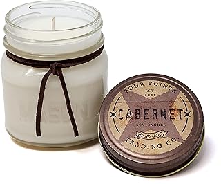 Cabernet Scented 8 Oz Soy Aromatherapy Candle w/ Jar - Four Points Trading Co.