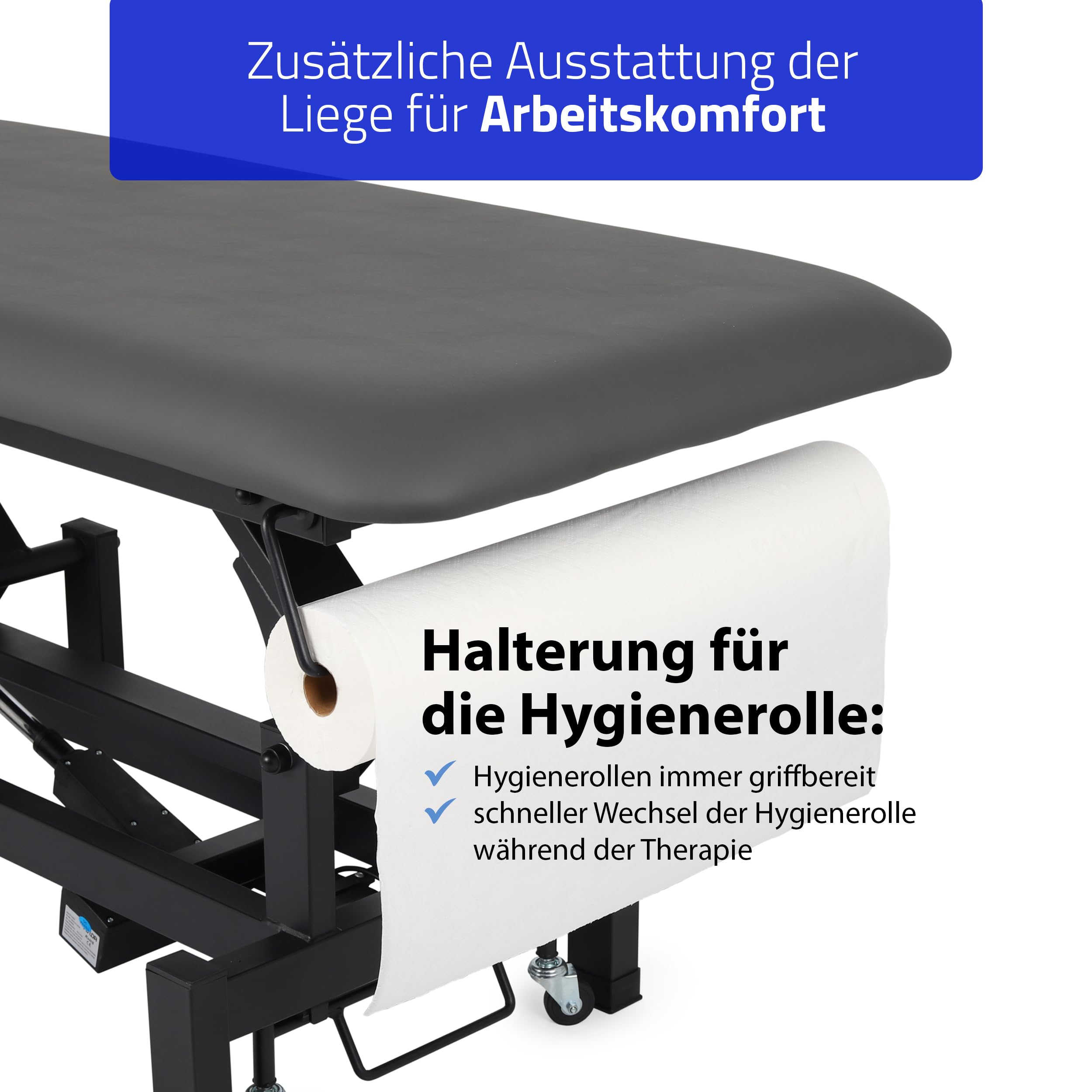 Massageliege Elektrisch mit 4-Segmente, Elektrische Massageliege Höhenverstellbar 192 x 68cm, Kosmetikliege Elektrisch bis zu 200 kg, Massagebank für Therapieliege mit Fernbedienung, Fortis 2 Ergo