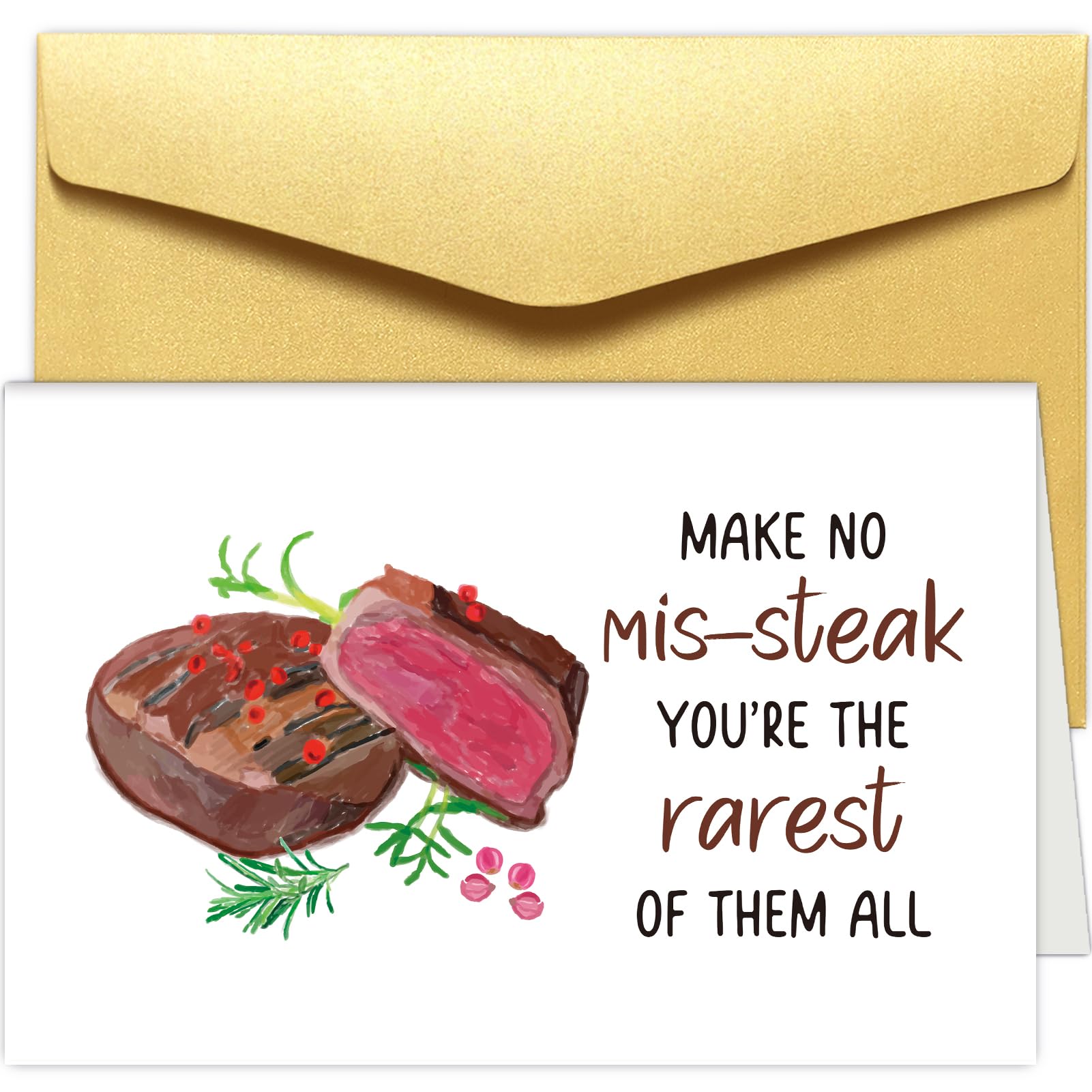 Funny Steak Pun Birthday Card, Humorous Birthday Card for Steak Lovers, Valentines Day Card for Husband Boyfriend, Fathers Day Card for Dad Grandpa,