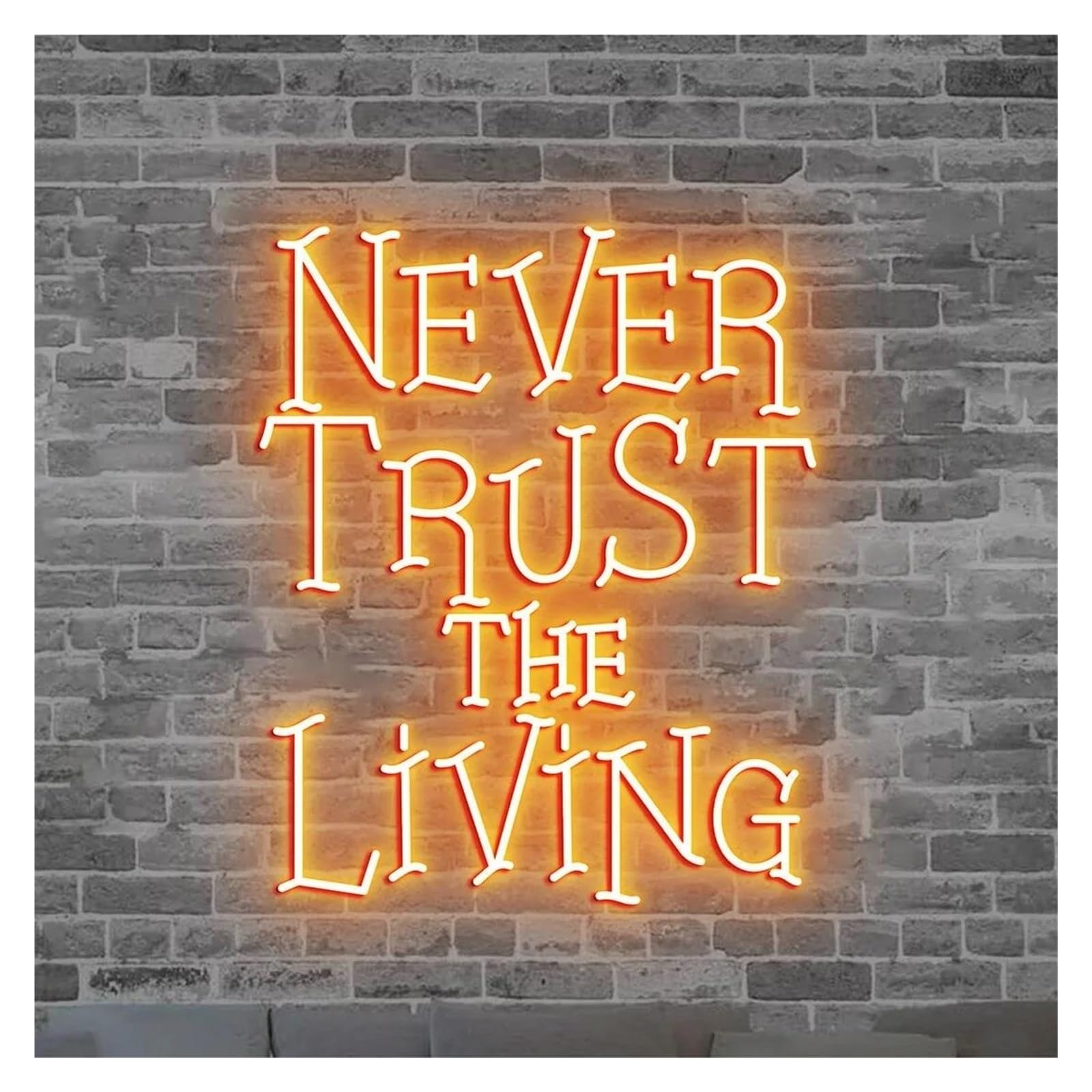 SHOUXI Sign Lamp Never Trust The Living Neon Sign, Spooky Light Party Festivals Bedroom Business Window Display Decoration 45cm(B)